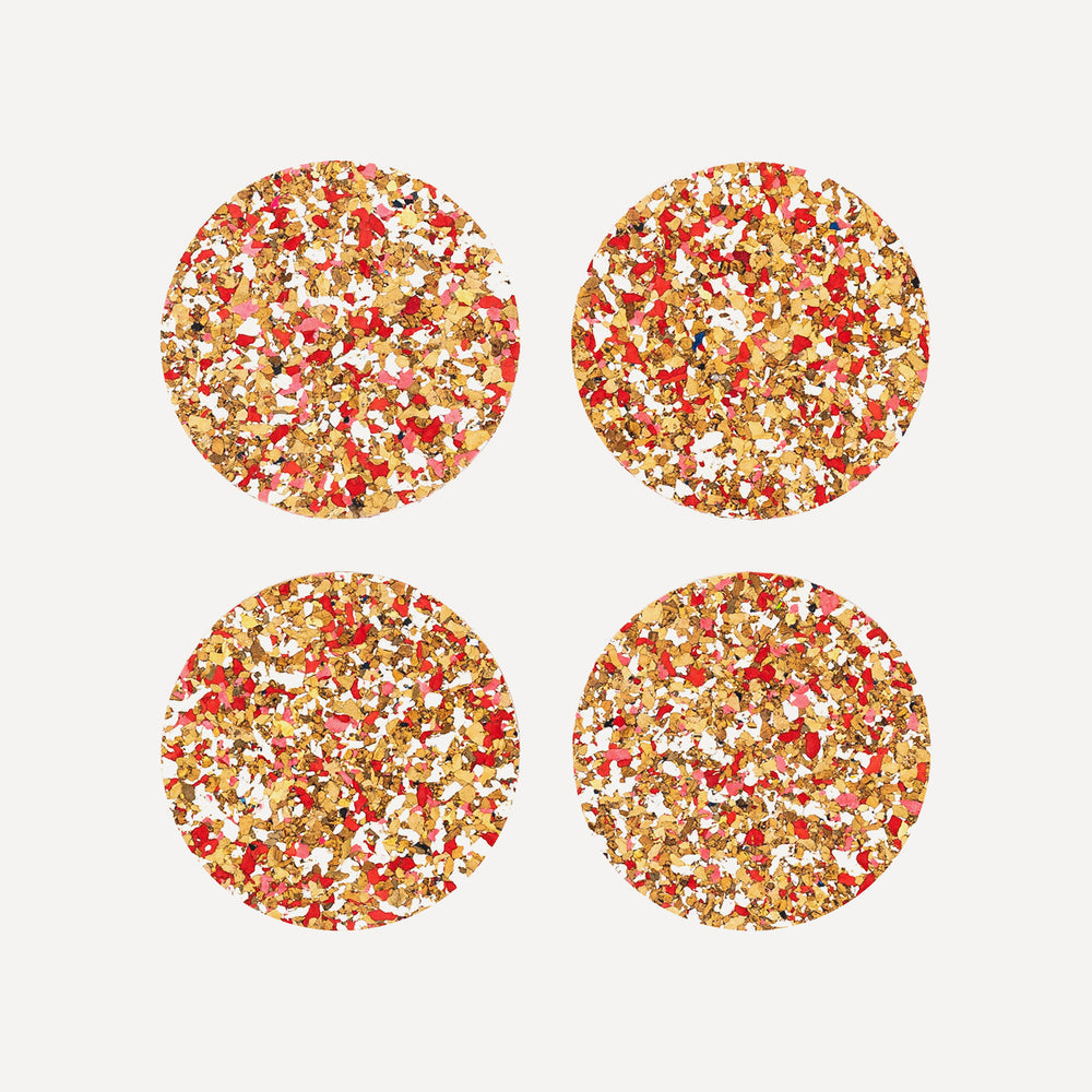 Speckled Round Cork Coaster by Yod and Co. - Set of 4